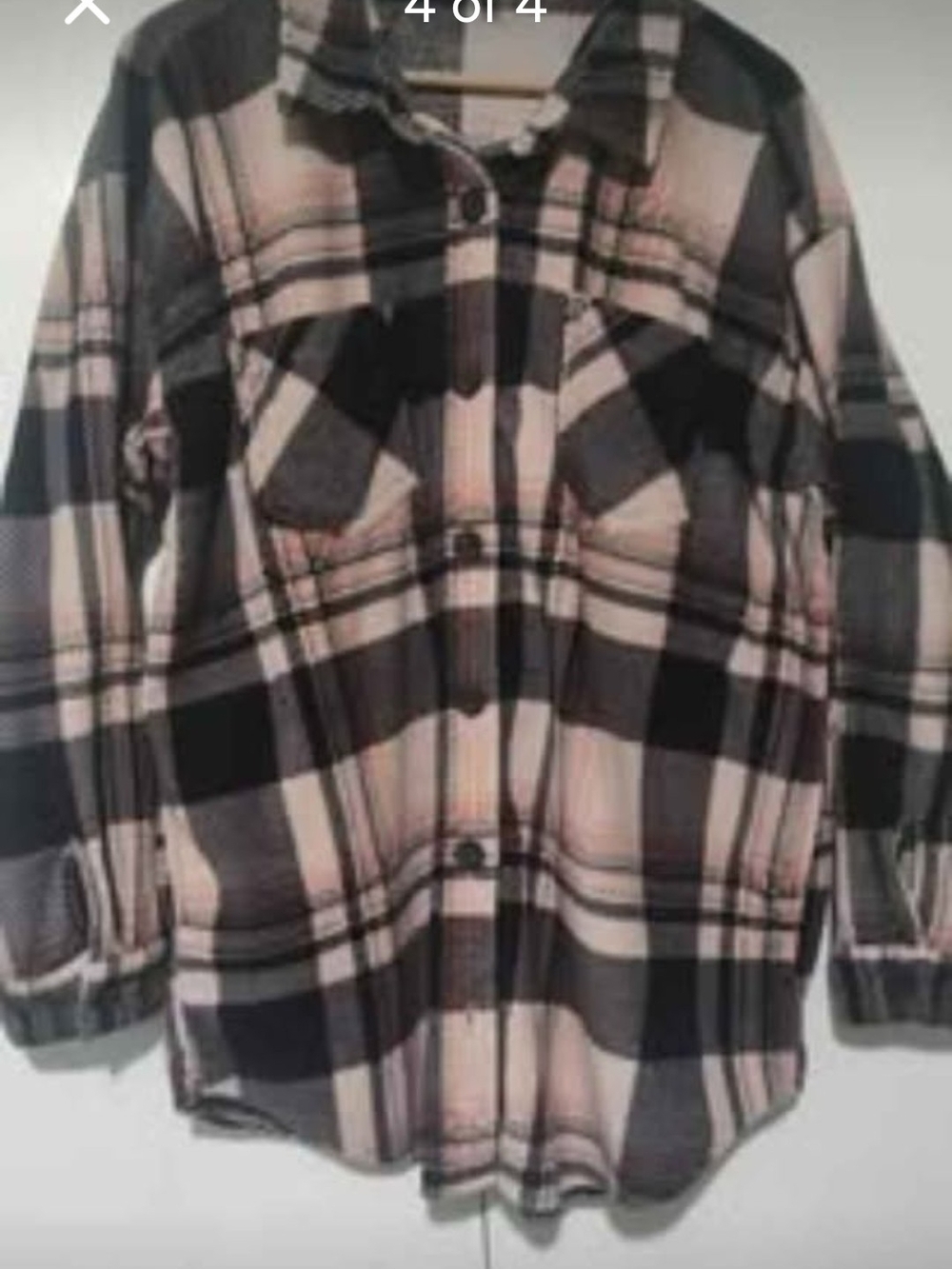 Maurices Plaid Button-Up Shacket in Black and Cream Bundle With Graphic Shirt
